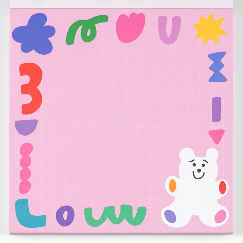 Chic Greeting Life Square Memo Bear MMN-487 Blue