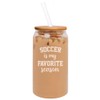 16oz Can Shaped Glass Iced Coffee Cup with Bamboo Lid