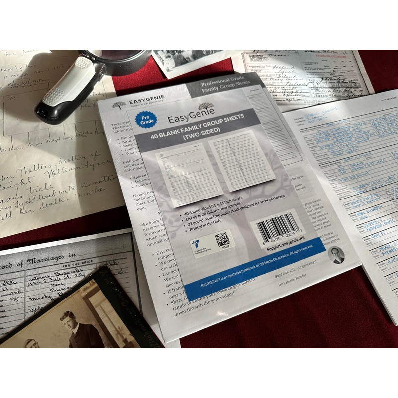 Blank Two-Sided Family Group Sheets for Genealogy (40) | Professional