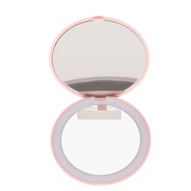 3.5 Inch LED Mirror 1X 10X Magnification Double Sided Makeup Mirror for Home Travel Built in Battery Pink