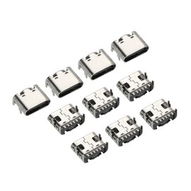 PATIKIL USB 3.1 Type C Connector 6Pins Female Plug Socket 90 Degree 7x9x4.1mm for Circuit Boards PCB Board Digital Devices Pack of 20