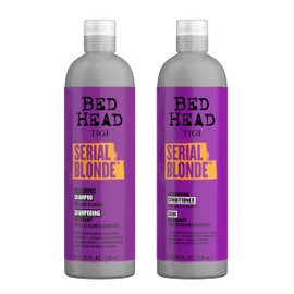 TIGI Bed Head Serial Blonde Restoring Shampoo & Conditioner Set for Damaged Blonde Hair, Hydrolyzed Keratin, 25.36 fl oz, 2 Pack