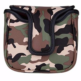 Putter Cover Headcover Odyssey 2 Ball Small Mallet Magnetic Fit Spider Putter Camo Camo (Green Compatible with Spider Putter)