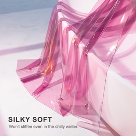 AmazerBath Shower Curtain Liner, 100% EVA Soft Clear Pink Heavy Duty Shower Curtain and Liner 2-in-1, 72x72 Luxury Plastic Weighted Bathroom Shower Liner, 12 Rustproof Grommets & 3 Heavyweight Stones