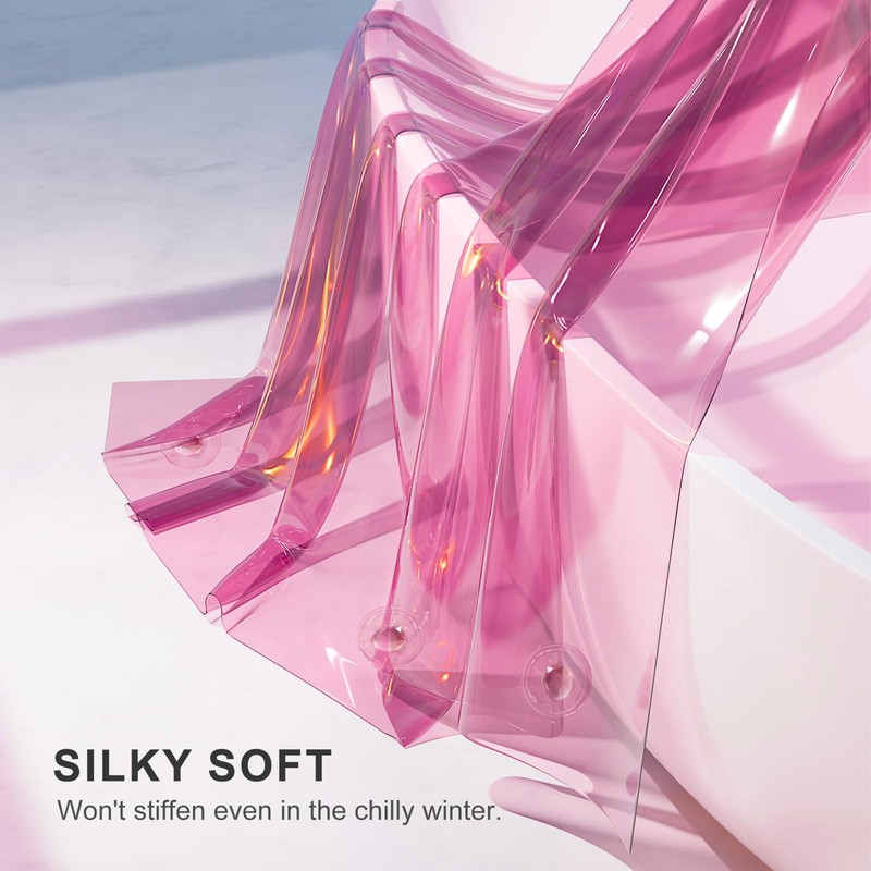 AmazerBath Shower Curtain Liner, 100% EVA Soft Clear Pink Heavy