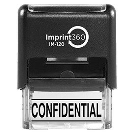 Supply360 AS-IMP1127K - Confidential w/Upper and Lower Bars, Black Ink, Heavy Duty Commerical Self-Inking Rubber Stamp, 9/16" x 1-1/2" Impression
