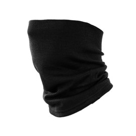 Villand 100% Merino Wool Neck Gaiter for Men and Women, Double Layer Seamless Neck Warmer for Winter Sports with Gift Box, Black, One Size