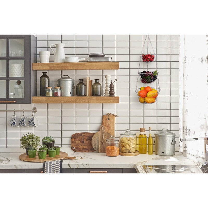 IBERG 3 Tier Hanging Fruit Basket, Metal Hanging Baskets for