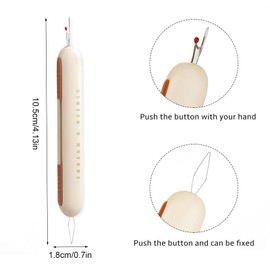 3 Pcs Needle Threaders, 2 in 1 Needle Threader for Crafting Knitting, Integrated Seam Ripper for Cross Stitch Quilting Supplies, Three-Color Automatic Needle Threaders for Hand Sewing