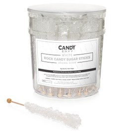 White Rock Candy Sugar Sticks - Original Sugar Flavored - 36 Individually Wrapped Candy