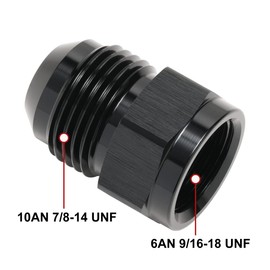Podavelle 6AN Female to 10AN Male Flare Expander Fitting Adapter Aluminum Black