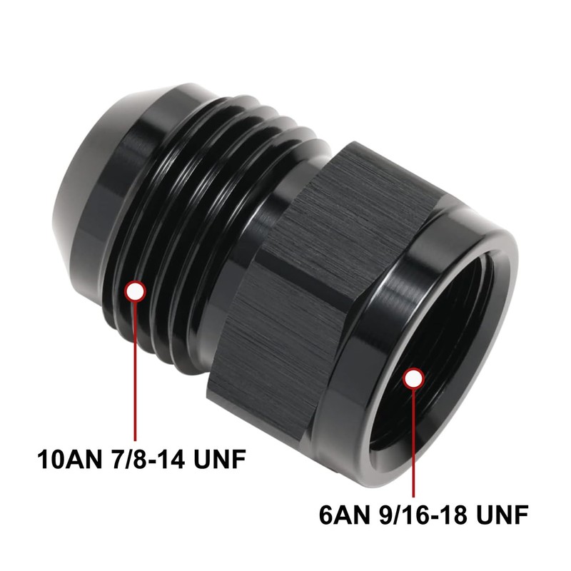 Podavelle 6AN Female to 10AN Male Flare Expander Fitting Adapter