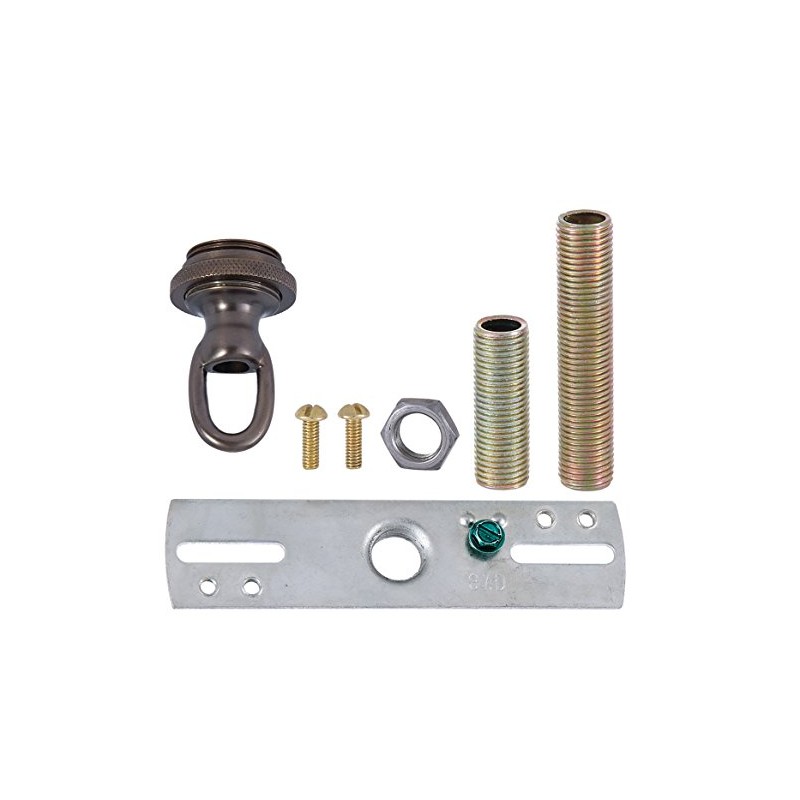 B&P Lamp Antique Bronze Finish Cast Brass Screw Collar Canopy