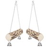 2pcs Pet Birds Parrots Wooden Swing Stand Bar Safety Toy