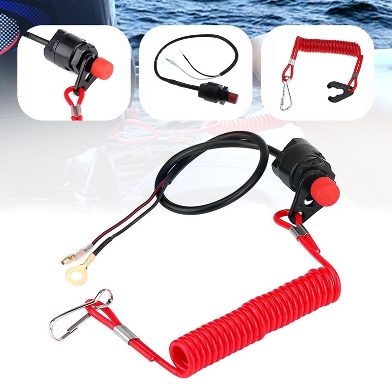 CGEAMDY Motorcycle Killswitch Reminder Cable, Universal Motorcycle Outboard Lawn Mower