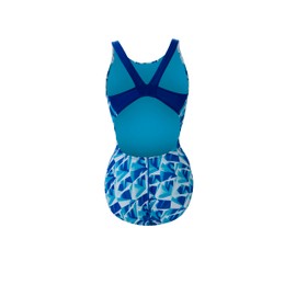 Dolfin Uglies Womens Print One Piece Swimsuit - Athletic HP Back Practice Suit for Training Sports and Fitness (38, Crystalline)