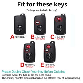 ontto Metal Car Key fob Cover Fit for Toyota Aqua RAV4 Land Cruiser Crown Camry Prado 150 Corolla Prius for Subaru Foreste XV Key case Keyring Key Shell Holder Keychain Accessories 2 Button Black A