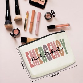 Emergency Nurse Cosmetic Bag Nurse Gifts Nurse Appreciation Makeup Bag IUC Nurse Graduation Gift Nurse Accessories Nurse Practitioner Gifts for Women Nurses Week Gift Birthday Christmas Makeup Pouch