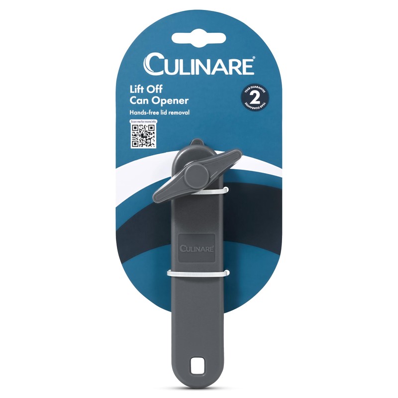 Culinare Lift Off Tin Opener, Grey, Plastic/Stainless Steel, Manual Can