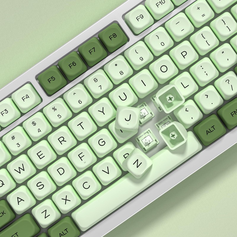 YMKPVR KBDiy Matcha KOA Profile Keycaps 60 75 100 Percent,Dye-Sublimation
