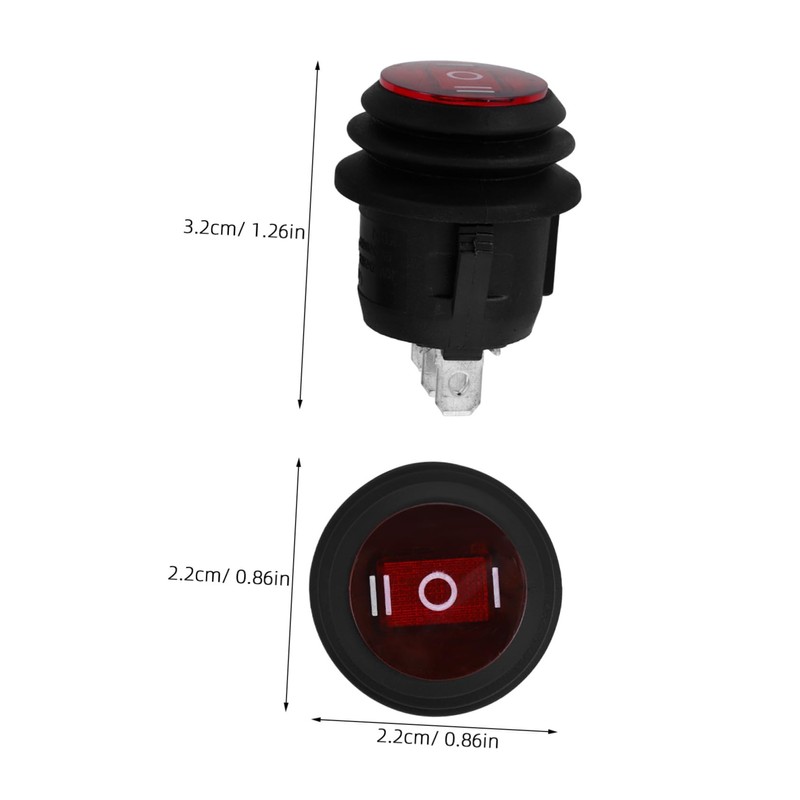 Kichvoe 6A Spdt Rocker Toggle Switch Button for Auto Car