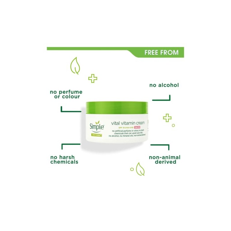 Simple Day & Night Face Cream Bundle with SPF15 for