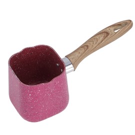 Mini Milk Coffee Pot Single Handle Anti Scalding Coffee Pot Aluminum Alloy Coffee Milk Boiling Pot for Home Kitchen Pink 7cm/2.75in