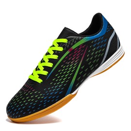 WESHIRUN Indoor Soccer Shoes Boys Futsal Shoes for Girls Youth Professional Athletic Soccer Shoe Black