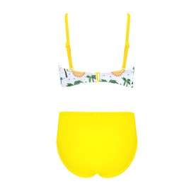 SHEKINI Girls' Two-Piece Swimsuits, Ruffle Bikini Top with Triangle Bikini Bottoms, Tankini for 6-14 Years, lemon yellow