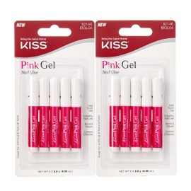 Kiss Pegamento de uñas de gel rosa (IBGL04) (2 unidades)
