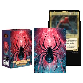 Katomula 100 MTG - Fundas para tarjetas con 100 fundas interiores, mangas con textura trasera, para tarjetas de tamaño estándar, color araña