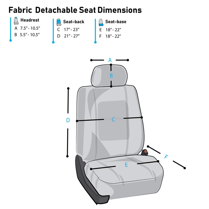 FH Group Front Set Cloth Car Seat Cover for Bucket