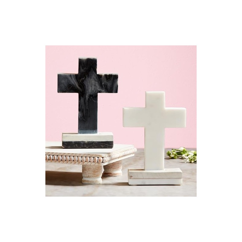 THINGS REMEMBERED Gray Marble and Wood Cross