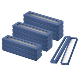 PATIKIL Pen Gift Box, 12 Pack Empty Pen Case Cardboard Case with Clear Window Pen Presentation Display Box for Pencil Ballpoint Jewelry Business Office, Blue