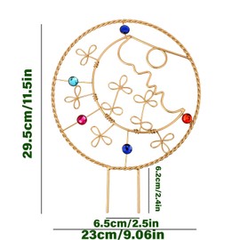 GOOOXIM 2PCS Elegant Indoor Plant Trellis- Decorative Metal Support with Crystal Accents for Hoya, Small Houseplants, and Pothos Vines - Perfect Gardening Decor and Support Solution for Potted Plants