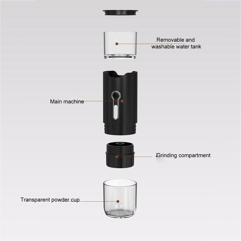 Rechargeable Mini Coffee Machine Automatic 15 Bar Pressure Electric USB