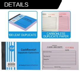 100 Leaf Cash Receipt Book Copymate Carbonless Business Small Size (1)
