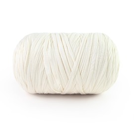 T Shirt Yarn 800g/231yds, Stretch Tshirt Fabric for Crocheting Bag/Basket/Home Decor, Thick Yarn with Polyester Spandex Blend (Milk White)