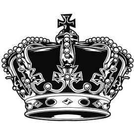 Vinyl Wall Decal Crown for King and Queen Royal Emperor Stickers Mural Large Decor (g2404) Black