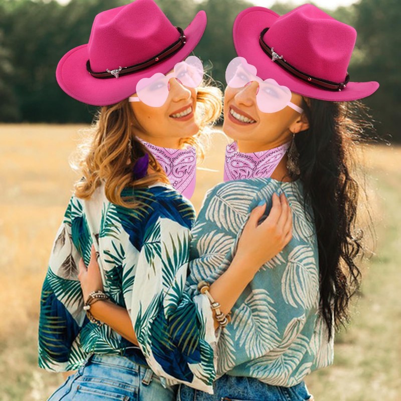 Amycute Pink Cowgirl Hat Cowboy Hat Women - Western Cowgirl