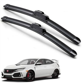 EZ Motoring For 2016-2021 Honda Civic Windshield Wiper Blades J-HOOK Hybrid Silicone