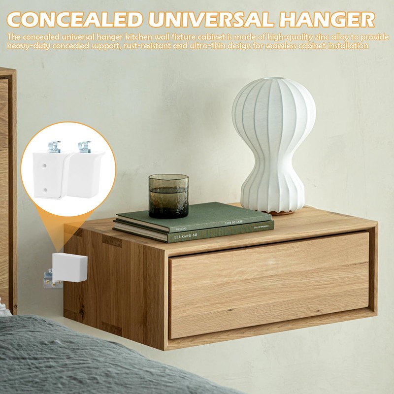 4 Pcs Cabinet Suspension Fittings Hangers, Hanging Bracket Wall Mounting,