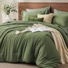 JOLLYVOGUE Queen Comforter Set Dark Green, Cationic Dyeing Bed in