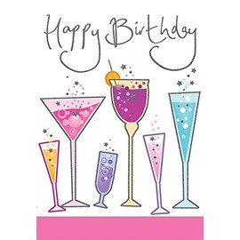 Modern Birthday Card Birthday - 7 x 5 inches - Piccadilly Greetings,blue|grey|pink|peach