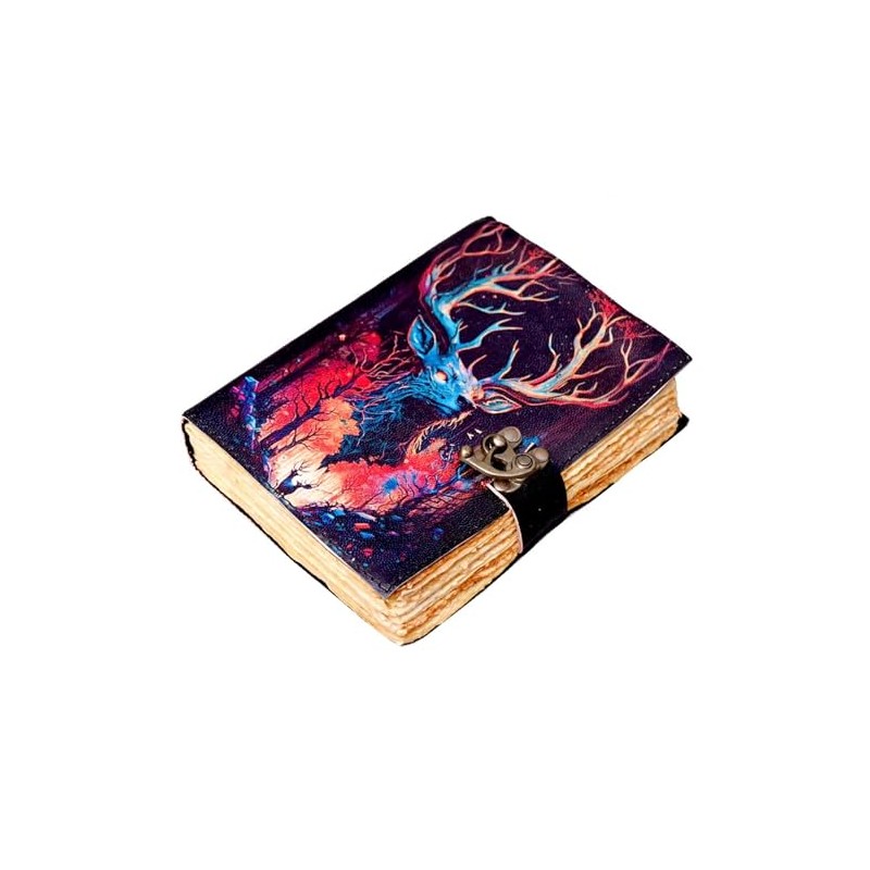 Blank Sepellbook of Shadows Journal with Vintage Clasp Lock -Printed