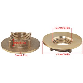 FMHXG 2PCS Faucet Extension Fixing Feet Faucet Bottom Foot Nut Brass Single Cold Cap Bathroom Pop Up Locking Nut for Plumbing Connections 1/2 inch Hexagonal Threads