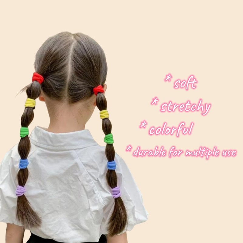 200 Pcs Solid Color Cotton Hair Ties for Women Girls'
