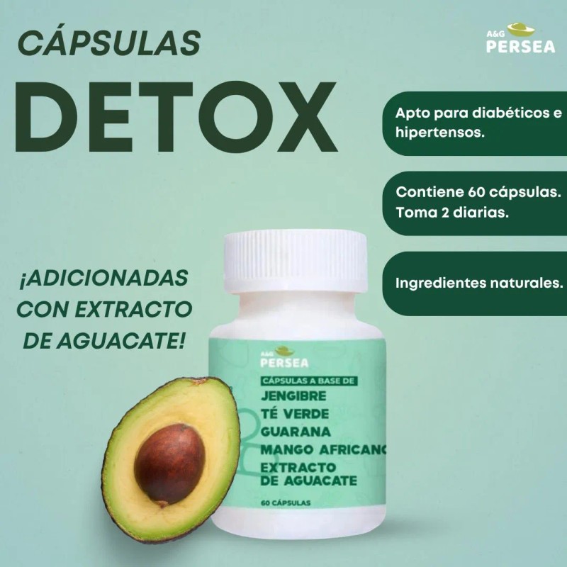 A&G PERSEA - Capsulas DETOX con 60 Caps. Te verde