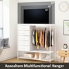 Azaeahom Dresser with Hanging Rack, White Dresser for Bedroom, Chests