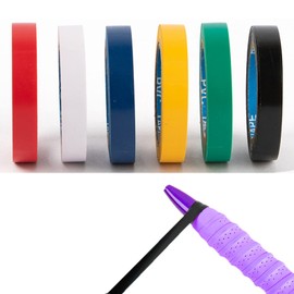 Grip Finishing Tape for Tennis Badminton - Upgraded Racket Replacement Tape 6 Pack Black Red Green Yellow White Blue
